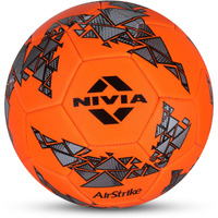 Nivia Air Strike Football, 32 Panel, Foamed PVC Stitched, Grassy Ground Hobby Playing Football, Football for Men and Women, Size -5 (Orange)