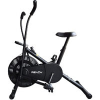 Reach AB 110 Upright Air Bike with Moving/ Stationary Handle | Adjustable Resistance with Cushioned Seat | Max User Weight 110 Kg | Exercise Fitness Cycle | Cardio Equipment Machine | Home Gym Workout