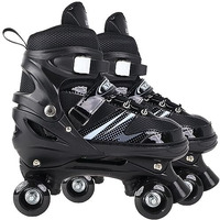 Lyrovo Roller Skates with Break for Boys Kids and Girls Adjustable Skating Shoe (S, Blue), Rollerderbywheel