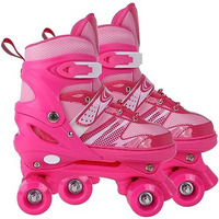 Lyrovo Roller Indoor Wheel Skates With Break For Boys Kids And Girls Adjustable Skating Shoe (M, Blue)