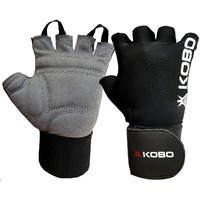 Kobo WTG-09 Gym Gloves with Wrist Support, X-Large (Black)