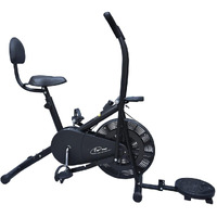 FIRST CHOICE FC-110 BST Air Bike Exercise Cycle with Moving or Stationary Handle | with Back Support Seat & Twister | Adjustable Resistance | Fitness Cycle for Home Gym