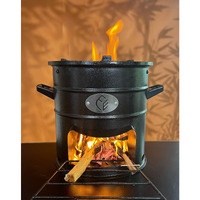 Earthfit ARJUN Less Smoke wood stove for Home & Outdoor camping Cooking - Biomass Stove Smokeless - Desi iron chulha for wood cooking Cookstove
