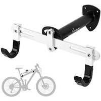 Sportneer Wall Mount, Horizontal Aluminium Metal Adjustable Bicycle Rack Holder Hook For Road Bike, Mountain Bike, Kids Bike Indoor Storage (4229 X 1191 X 919 Cm, color- Black, Bracket Shelf)
