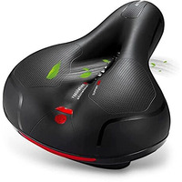 Proberos Cycle Seat with Red Reflective Safety Strip, Universal Memory Foam Bicycle Seat Waterproof Breathable Shock Absorbing Bike Saddle for Bike Mountain Bike