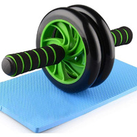 Gadget Deals Anti Skid Double Wheel- AB Roller -for Abdominal Stomach - ab excersice equipment - abs workout equipment -with Knee Mat ab excerciser Steel Handle- ab roller for men - ab roller wheel