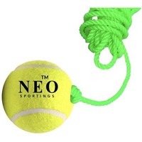 Neo Soft-Medium Hanging Tennis Ball - 3.5 mtrs Rope (1) - with Two Knots, Nylon, Green