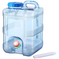 Nasmodo 15 Litre Camping Water Can with Tap Portable Camping Picnic Hiking Camping Water Tank Storage Container for Travelling Water Camper Dispenser Barrel with Faucet(Blue)