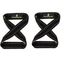 The Gym Bucket Non-Slip Weight Lifting Straps with Padded Cuff Wrist support for Gym Workout Deadlift Powerlifting and Fitness Strength Training (figure 8 straps, cotton straps, anti-skid straps)
