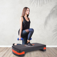Wearslim Professional 2 Level Adjustable Aerobic Exercise Stepper, Non-Slip Textured Surface Workout Fitness Step Platform - Orange (4 to 6 )
