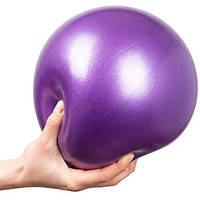 ABTRIX WITH AB Mini Exercise Ball 9Inch/23Cm Small Yoga Ball Soft Pilate Ball Home Training Abdominal Workouts Ball,Anti Burst&Slip,With Inflatable Straw For Therapy,Barre,Core Training,Purple Color