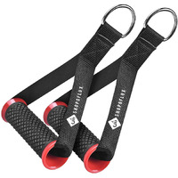 Shopoflux Heavy Duty Handles with Solid ABS Cores and Welded D-Rings for Gym Machine, Resistance Band, Cable Machines (1 Pair) (Red)