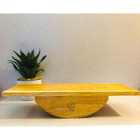 Wooden Balance Board | Gym Exercise | Kids balancing board | Natural Wood | 56 x 20 x 13 Centimeters
