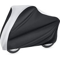 NABAAT Universal Waterproof Dust Cycle / Bicycle Cover for Outdoor Rain/ Sun/ Snow/ Corrosion Protection (Black & Silver), Nylon