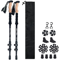 Proberos 49  Trekking Pole for Men Women, Collapsible Ultralight Travel Trekking Sticks for Hiking Climbing Skiing Travel Essentials with Storage Bag
