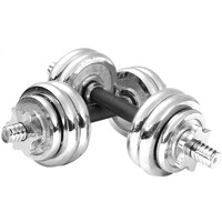 Dolphy Chrome Iron Adjustable Fitness Dumbbell Set for Home Gym Exercise (30 Kg)