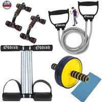 ODDISH; way to fitness Tummy Trimmer with Twister and Toning Tube and hand Grip and ab exerciser and push up stand combo Pack for man and women (EXERCISE KIT)