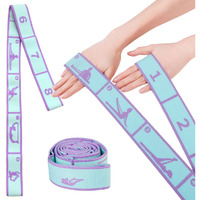 Proberos Yoga Belt for Women Men, 8 Loops Elastic Yoga Strap for Stretching, Multi-function Resistance Band for Yoga Exercise Fitness Rehabilitation Ligament Ankle Joint Correction Hemiplegia Train