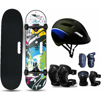 Jaspo Dragon Fire Pro Medium Skateboard Combo (24 * 6 ) (Skateboard+Helmet+Elbow+Knee+Wrist) (for Age Group 7 Years and Above)