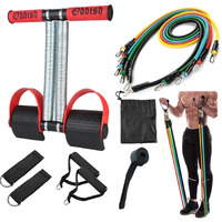 ODDISH; way to fitness 11 in 1 Resistance Bands/Toning tube Double and Single/Tummy trimmer/Large & Standered Springs Combo Pack for Man & Women (STANDERED SPRING with 11 in ONE, RED & BLACK)