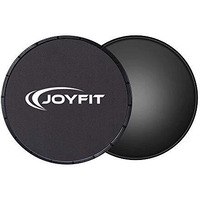 JoyFit Exercise Core Sliders- Dual Sided Exercise Gliding Discs, Ab, Back, Hip, and Leg, Exercise Gear for Gym, Home, Yoga, Strengthen Abdomen, Improve Balance. Ideal for Men and Women Pair (Black)