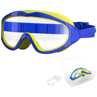 PROBEROS Big Frame Swimming Goggles Leakproof Swimming Goggles for Children Kids Swim Goggles with Anti Fog and UV Protection for Boys Girls for Age 3-16(Blue)