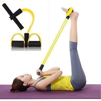 THE PAGH Natural Rubber Pull Reducer Training Bands 4 Tubes Body Trimmer Pedal Exerciser Yoga Crossfit Exercise, Arm Exercise, Tummy Body Building Training Men And Womens (Pull Reducer)