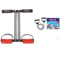 Oddish; Way To Fitness Tummy Trimmer Long Double Spring With Resistance Band Combo Pack For Men & Women - Ab Exercise Equipement, Abdominal Workout For Home & Gym Use - Stomach, Abs, Belly Exercise
