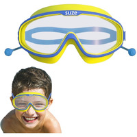 PROBEROS Kids Leakproof Anti-Fog Yellow Swimming Goggles With Integrated Ear Plugs - UV Protection Comfortable Fit Adjustable Strap for Boys & Girls Aged 3-16 - HD Clear Vision Swim Eyewear