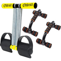 Oddish; Way To Fitness Tummy Trimmer Double Spring With Push-Up Bar Combo Pack For Men & Women - Ab Exercise Equipement, Abdominal Workout For Home & Gym Use - Stomach, Abs, Belly Exercise