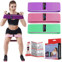 Wearslim Natural Rubber Premium Resistance Bands For Legs And Butt, Hip Resistance Bands Or Anti Slip Loop Bands For Workout Set Of 3 Bands - S(12.5 )-M(14.5 )-L(16.5 ) | With Work Out Plan
