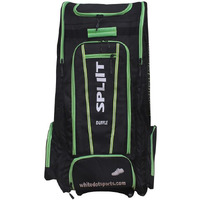 WHITEDOT SPORTS Polyester Spliit Duffle Wheelie Cricket Kitbag, Black