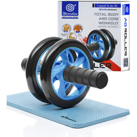 Wearslim Professional Abs Roller for Men and Women Abdominal Wheel for Upper Body Toning Exercise Home Fitness Gym Includes Extra Thick Knee pad (Sky Blue)