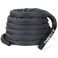Kobo Rope Pro Black Professional Battle Rope Exercise Bottle Rope Gym 1.5-inch Thick (with Cover 50 Feet)