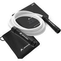 Athverv Adjustable Heavy Jump Rope 1.1 LB, 10mm Weighted Skipping Rope for Strength Training. (White)