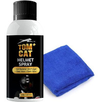 Shadow Securitronics TOM CAT Helmet Foam Cleaner Spray | Helmet Shine Spray | Clean and Fresh Inside & Outside | Long-Lasting | Not Attract Dirt/Dust | Quick and Easy Application (Pack of 1-120 ML)