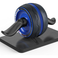 Wearslim Professional Non-Slip Handles Ab Roller with Knee Mat | Mega Abdominal Workout Equipment for Men and Women Exercise - Black