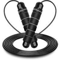 Wearslim Professional Skipping Rope with Ball Bearings Rapid Speed Jump Rope Cable and 6 Memory Foam Handles Ideal for Aerobic Exercise Like Speed Training, Extreme Jumping - Black