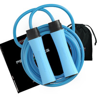 High Activity Polyvinyl Chloride -Adjustable Medium Weighted Jump Rope For Men,Women&Children- Medium Heavy Skipping Rope For Men &Women Exercise Workout-Tangle Free Jumping Rope (10 Feet,Cool Blue)
