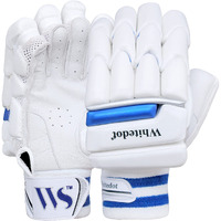 WHITEDOT SPORTS Leather Alpha Levlon Cricket Batting Gloves Idol For Youth/Medium, Right Hand, White