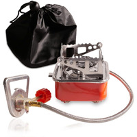 NEAR STOP Portable Camping Stove Square Stoves Backpacking Heater Adjustable Valve Stainless Steel Material With Piezo Ignition, Windproof Camp Stove For Outdoor Hiking Cooking, Kerosene