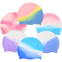 Toyshine Friendly Swede Silicone Long Hair Swim Caps - Durable Silicone Swimming Caps (Pack of 3) Color May varySSTP