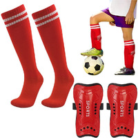 Proberos Sport Compression Sock Shin Guards Set Red