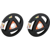 RUBX Rubber Coated Metal Integrated Tri-Grip Weight Plates 31 MM Center Hole Diameter (5 Kg Pair)