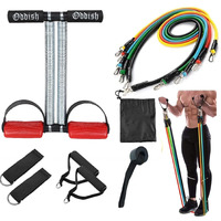 ODDISH; way to fitness 11 in 1 Resistance Bands/Toning tube Double and Single/Tummy trimmer/Large & Standered Springs Combo Pack for Man & Women (LARGE SPRING with 11 in ONE, RED)