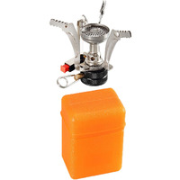 NEAR STOP Windproof Portable Backpacking Stove with Fuel Canister Adapter, Piezo Ignition,Carrying Case,Strong Firepower Lightweight Outdoor Camping Stove Propane Butane for Outdoor (Stainless Steel)