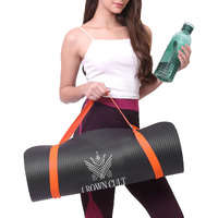 Yoga Mat, Non-Slip Exercise Mat for Yoga, Pilates (BLACK, 13 MM)