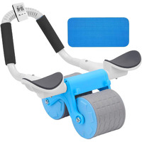 US1984 Automatic Rebound Abdominal Roller Wheel Kit, Elbow Support with Knee Pad & Timer, Ab Roller Workout Equipment, Abs Fitness and Dynamic Core Trainer Plank Exercise for Home Gym (Blue)