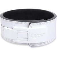 GRIFFIN GEARS Powerlifting Lever Gym White Buckle With White Belt Power 10MM Extreme Heavy Duty Genuine Leather Belts-Squats Deadlifts Bodybuilding Weight Lifting IPF Strongman for Men(L-38 -46 )