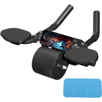 Yagviz Automatic Rebound Abdominal Wheel, 2 In 1 For Abdominal Muscle Training, Fitness Abdominal Wheel, Wheels Roller Domestic Abdominal Trainer, Black